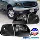 Fits 1997-2003 Ford F-150 Black Replacement Front Headlights+Corner Lamps Pair