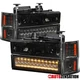 Fit 1994-1998 Chevy Silverado Tahoe C/K Smoke Headlights+Corner+LED Bumper Lamps