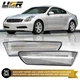 CLEAR Lens WHITE LED Side Marker Light Set L+R For 03-07 Infiniti G35 2D Coupe