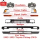 New Front Grille + Bumper + Valance + Headlights Kit For 1992-1995 Toyota Pickup