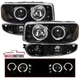 Jet Black Fits 2000-2006  GMC Yukon Denali LED Projector Headlights Bumper Lamps