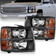 Black Headlights For 2007-2013 Chevy Silverado 1500 2500 3500HD Headlamp Sets Black Headlights For 2007-2013 Chevy Silverado 1500 2500 3500HD Headlamp Sets