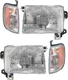 Headlights Kit With Corner Lamps For 2000-2001 Nissan Xterra Left and Right 4Pc
