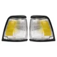 Front Left Right Black Trim Corner Lights For Toyota Pickup 2WD 1992-95 W/Bulbs