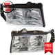 Headlight GM2502165 GM2503165 Set of 2 Halogen for 1997-1999 Cadillac DeVille