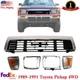 Front Grille + Head Lamps Door + Corner Lamp LH & RH For 89-91 Toyota Pickup 4WD