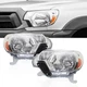 Headlights Headlamps Assembly Chrome Housing Pair for 2012-2015 Toyota Tacoma