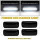 4PC Smoked Lens White LED Rear Side Marker Lamp For 2010-2018 Ram 3500 Dually