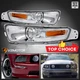 Fits 2005-2009 Ford Mustang Clear Bumper Lights Parking Signal Lamps L+R 05-09