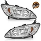 WEELMOTO Pair Headlights For 2004-2005 Honda Civic 2/4 Door Halogen w/o Bulbs