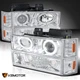Fits 1994-1998 Chevy C10 C/K Tahoe LED Halo Projector Headlights+Bumper+Corner