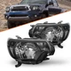 For 2012-2015 Toyota Tacoma Pickup Black Clear Corner Headlights Pair 12-15