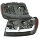 Fits 99-04 JEEP GRAND CHEROKEE Euro Headlight With Smoked Lens