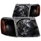 Black Clear Lens Crystal Headlight Set fits 2003-2005 Ford Explorer Sport Trac