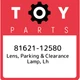 81621-12580 Toyota Lens, parking & clearance lamp, lh 8162112580, New Genuine OE