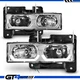 1988-1998 Chevy GMC Suburban C10 C/K Tahoe Yukon LED Tube Headlight Set w/Bulb