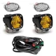 Baja Designs&reg; S1 LED Lights Pair Amber Wide Cornering w/ Harness & Clear Lenses