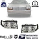 Driver and Passenger Headlight with Bulbs For 1997-1999 Cadillac DeVille Halogen