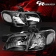 PAIR BLACK CLEAR SIGNAL HEADLIGHT FOR 1997-2005 CHEVY VENTURE / PONTIAC MONTANA