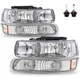 For 1999-2002 Chevy Silverado/00-06 Suburban Tahoe Chrome Headlights With Bulbs