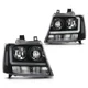 Clear/Black LED DRL Headlights Fit For 2007-2014 Chevy Avalanche Tahoe Suburban