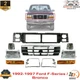 Front Grille + Header Panel + Head Lights Kit For 1992-97 Ford F-Series / Bronco