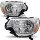 Headlights Assembly For 2012 2013 2014 2015 Toyota Tacoma Chrome Headlamps L+R