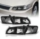 For 00-01 Toyota Camry XV20 Replacement Black Clear Headlights + Corner Lamps