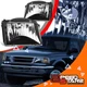 FOR 93-97 FORD RANGER TRUCK BLACK CRYSTAL HOUSING LENS HEADLAMPS HEAD LIGHTS