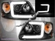 97-03 Ford F-150 97-02 Expedition C-BAR LED Projector Headlights Black New