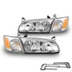 Fit 00-01 Toyota Camry Replacement Chrome Headlights Headlamps w/Bumper LED DRL