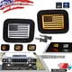 Smoke Lens US Flag Switchback LED DRL Turn Signal Lights For 2003-2009 Hummer H2