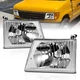 Crystal Fit 1992-2004 Ford Econoline E150 E250 Headlights Headlamps 2 Pieces Set