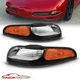97-04 For Chevy Corvette Black Parking Signal Bumper Lights w/Amber Reflectors