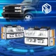 For 88-93 Chevy C/K U-Tube LED DRL Headlight Turn Signal Lamp Replacement Chrome