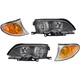 Headlamp Kit For 2002-2005 BMW 325i Left Right Halogen with bulb(s) Amber Lens
