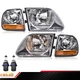 Fits 97-03 Ford F150 99-02 Expedition Clear Headlights Corner Lights Left+Right