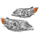 Fit 2012 - 2014 Toyota Camry Headlights Headlamps Chrome Pair Left + Right