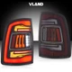 VLAND For 09-18 Ram 1500 2500 3500 LED Tail Lights Clear Lens RED Tube A Pair