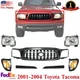 Front Grille Assembly Kit 7pcs For 2001-2004 Toyota Tacoma with Headlight Filler