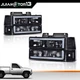 Smoke LED Headlights Bumper Lamps Fit For 1994-1998 GMC C10 C/K 1500 2500 3500