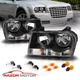 For 2005-2010 CHRYSLER 300 Black Clear OE Replacement Head Light Left+Right
