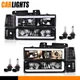 Pair LED Headlights Bumper Lamp Clear Fits 1994-1998 GMC C10 C/K C1500 2500 3500