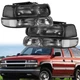 Smoked Front Headlights Lamps Assembly Kit For Chevrolet Silverado Suburban 1500