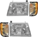 OE Style Fit 1992-2007 Ford Econoline E150 E250 Headlights+Corner Parking Signal