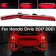For Honda Civic Hatchback 17-21 LED Brake Light Rear Bumper Reflector Lamp Pair