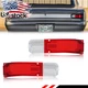 2X Red & ClearTail Light Lens  Backup Lamp Lens For 1966 Chevy Chevelle & Malibu