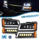 DRL LED Headlights DOT Bumper Marker Lamp For 2003-07 Chevy Silverado 3500 2500