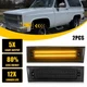 LED Smoked Front Side Marker Light For 81-91 Chevy GMC C10 C20 C30 Blazer C/K 2*