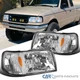 Fits 1993-1997 Ford Ranger 1PC Style Clear Headlights+Corner Signal Lamps L+R